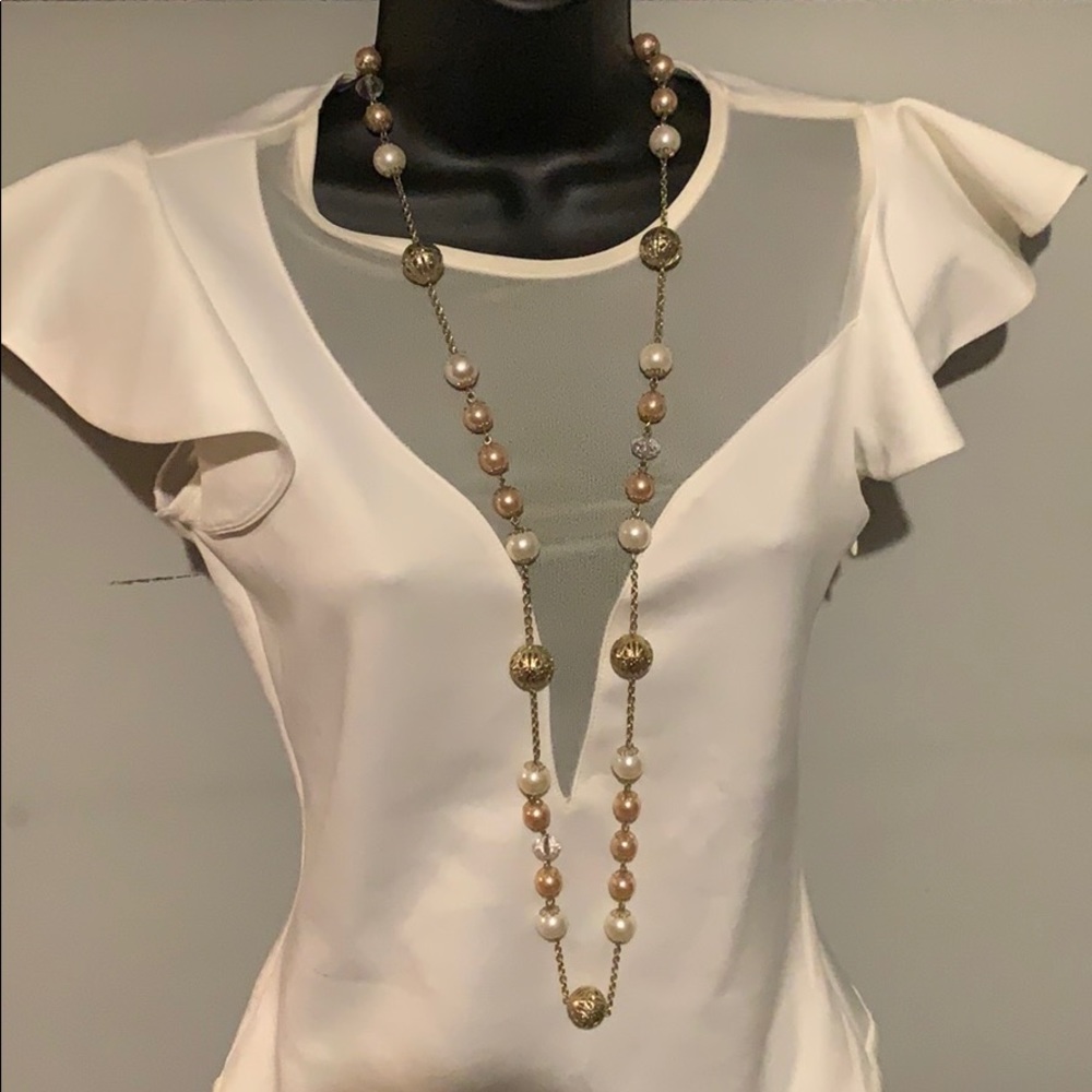 Pearl long necklace